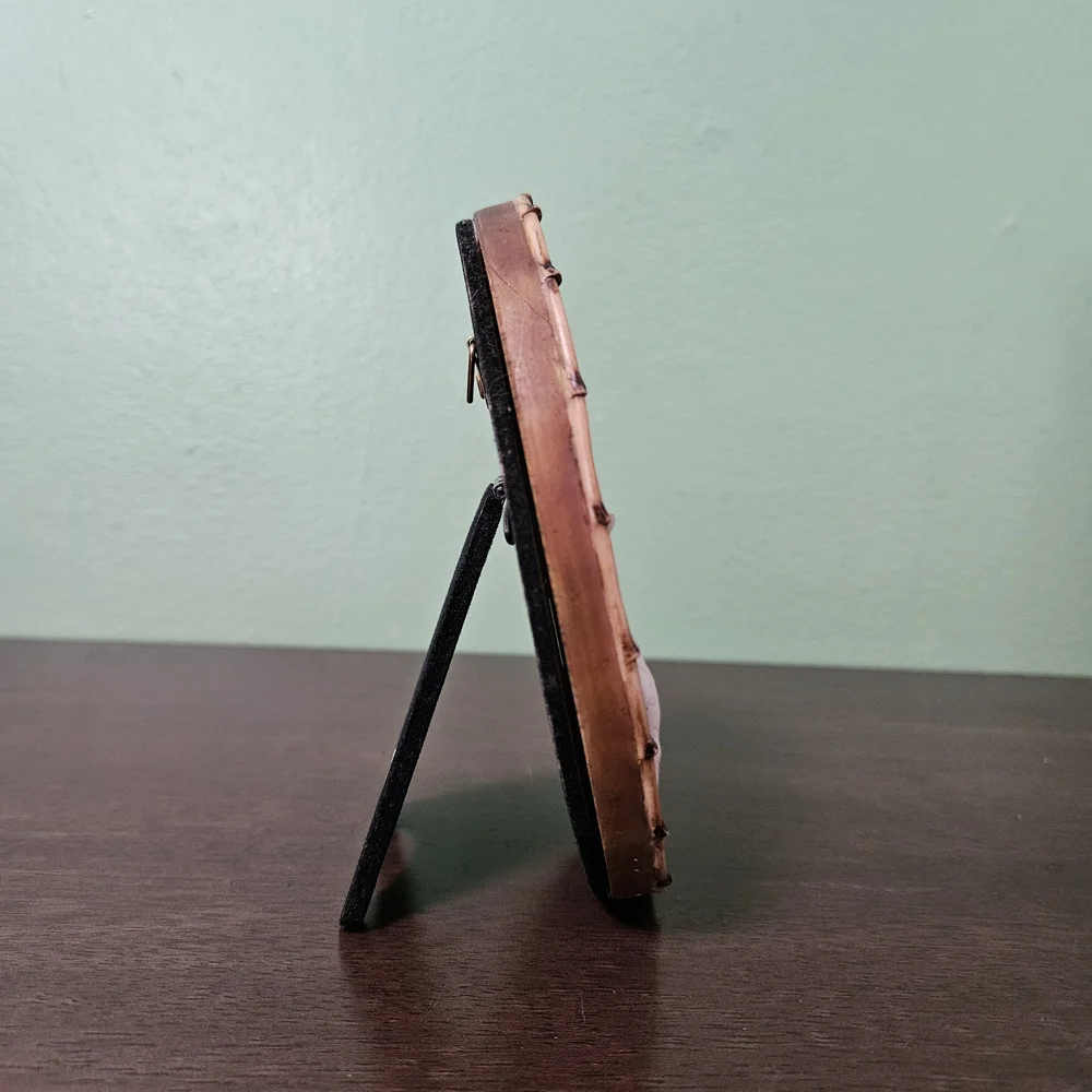 Vintage African Empire Woven‎ Giraffe Oval Picture Frame - 2x3